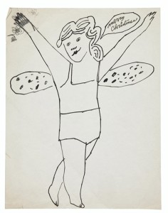 ANDY WARHOL (1928-1987)  Christmas Fairy  inscribed 'merry christmas' (upper right)  ink and graphite on paper  11 x 8½ in. (27.9 x 21.6 cm.)  Drawn circa 1954. 